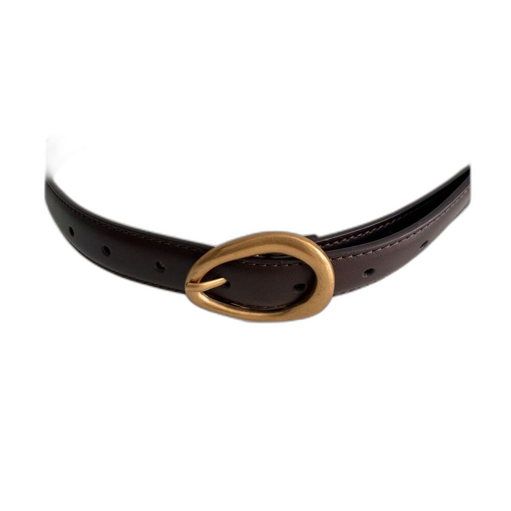 Most Wanted USA Brown Genuine Leather Asymmetrical Buckle Belt M 5257